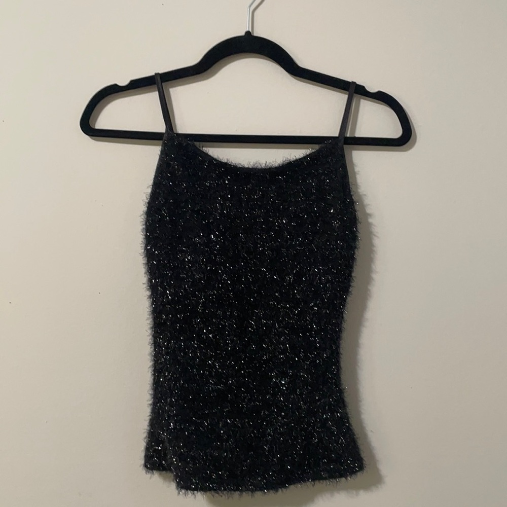 Shimmery textured black Vintage The Limited top